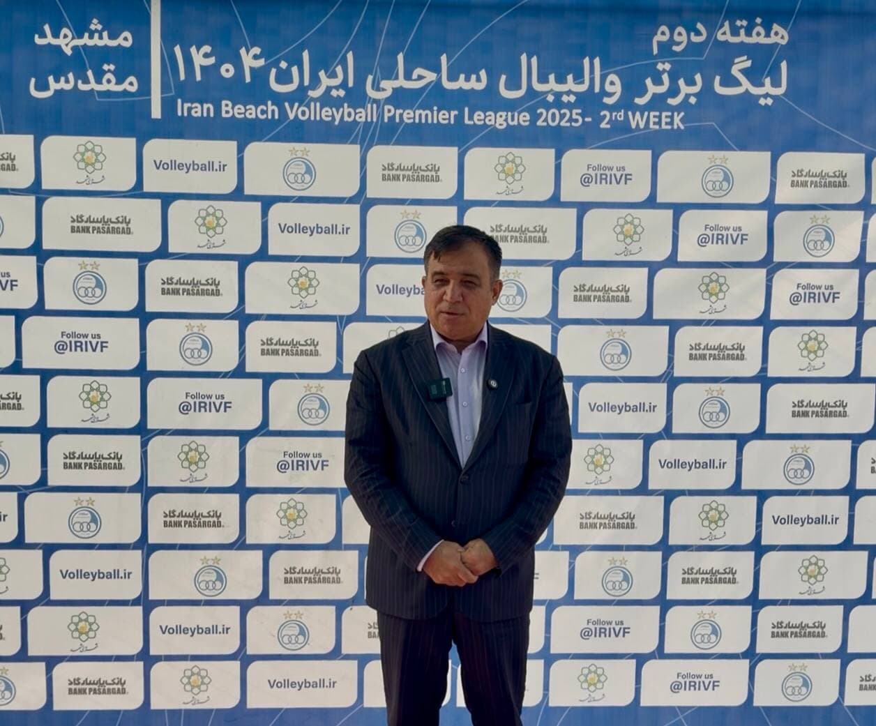 مصاحبه دکتر تاجرنیا در حاشیه هفته دوم لیگ برتر والیبال ساحلی به میزبانی مشهد